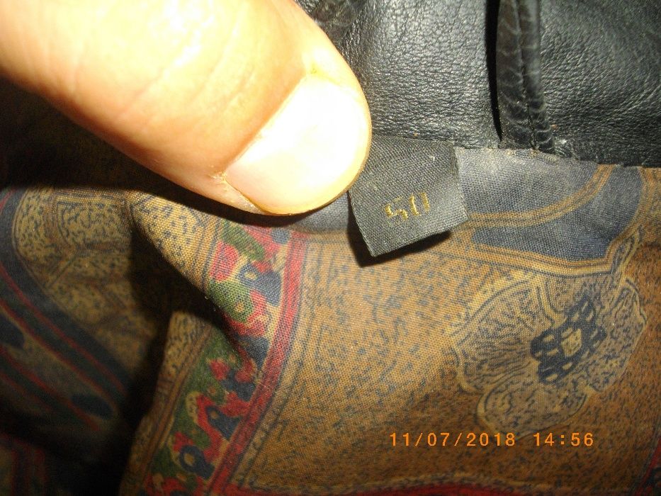 Мъжко-Яке Естествена Кожа-Агнешка Напа-№50-Почти Ново-Голямо-Късо