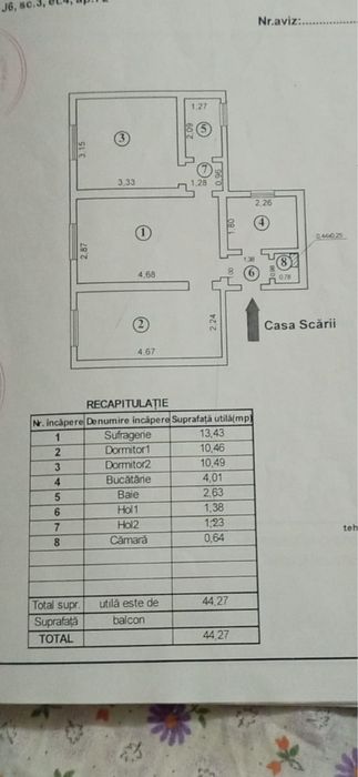 Vand apartament 3 camere