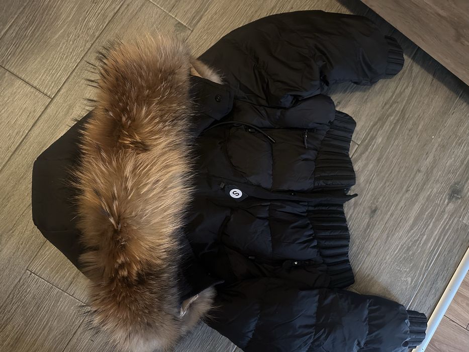 Зимно яке с яка от естествен косъм лисица намалено