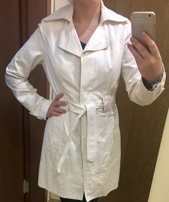 Бял дамски шлифер Orsay тренч