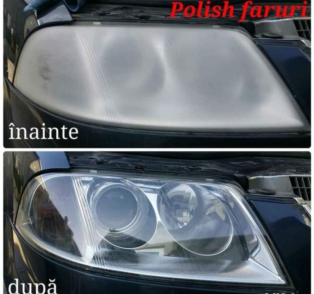 Polish faruri polimer si curatare tapiterie auto