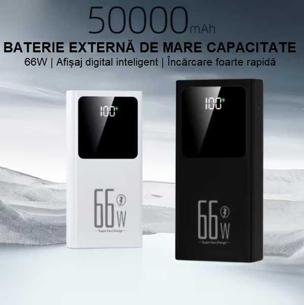 Baterie externa, incarcare super rapida, 66kW, 50000mAh cu lanterna