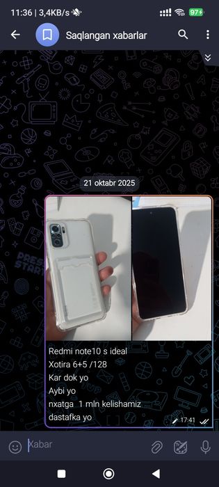 Redmi note 10S soiladi