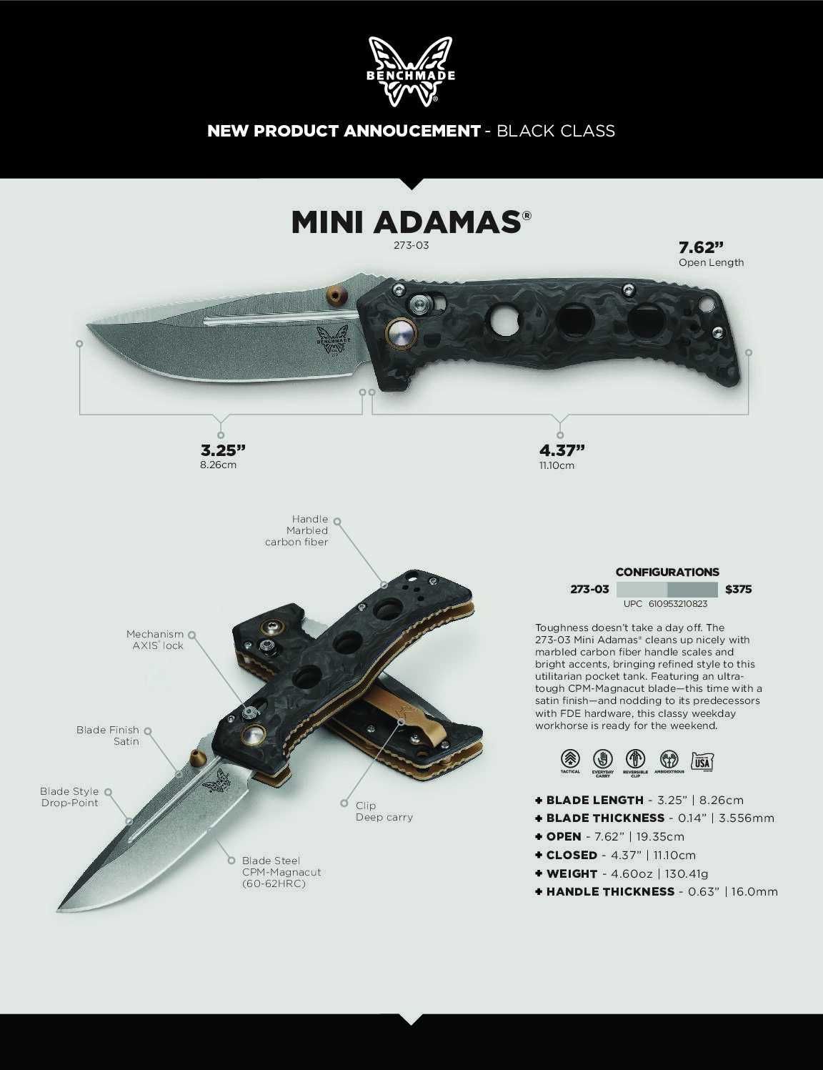 Сгъваем нож Benchmade Mini Adamas