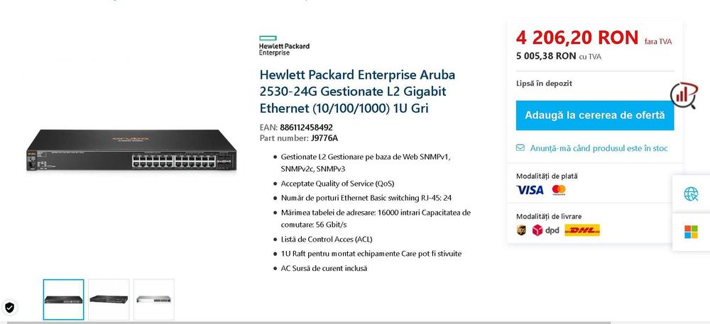 Switch Aruba J9776A (2530-24G)