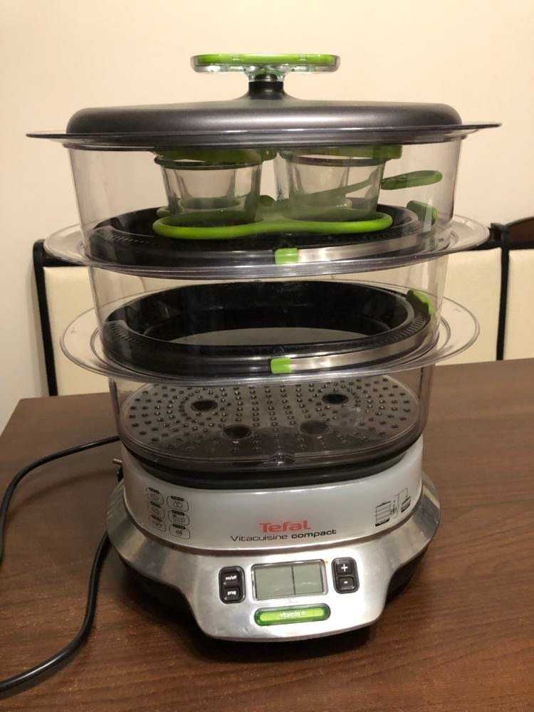 Aparat de gatit cu aburi Tefal VitaCuisine VS4003, 1800W, 3 cosuri