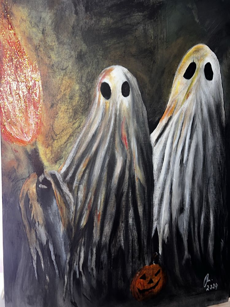 tablou familie fantome handmade