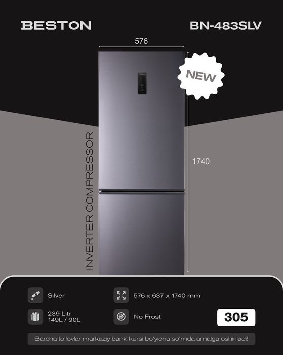 Xolodilnik Beston NoFrost invertor