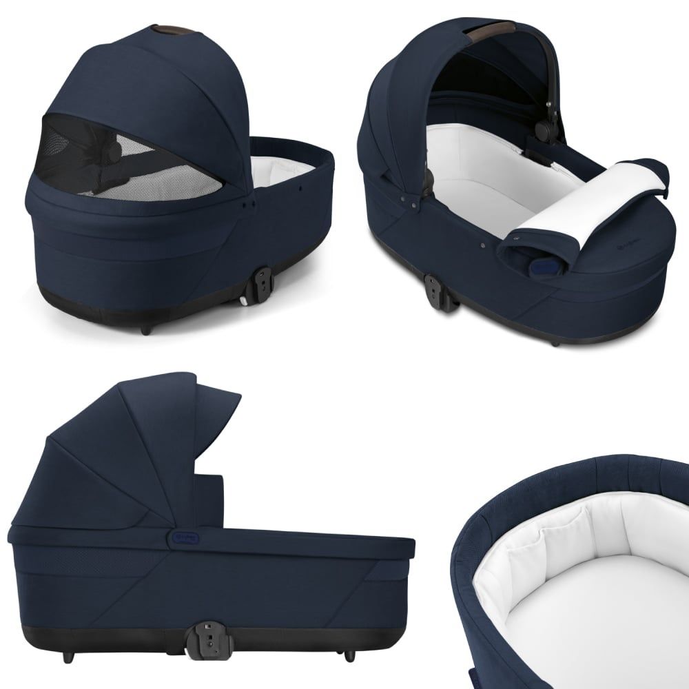 5buc cybex balios ocean blue 2in1+scaun vara+marsupiu+scoica cloud ada