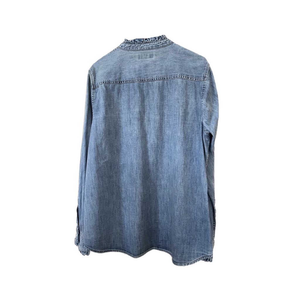 Ralph Lauren Ruffle-Trim Denim Shirt , Дънкова риза Размер XL