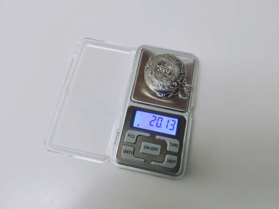 Vechi Colier lant Argint 925 pandantiv cutiuta design repousse inger