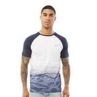Мъжка тениска с градуиран камуфлаж с принт морско синьо