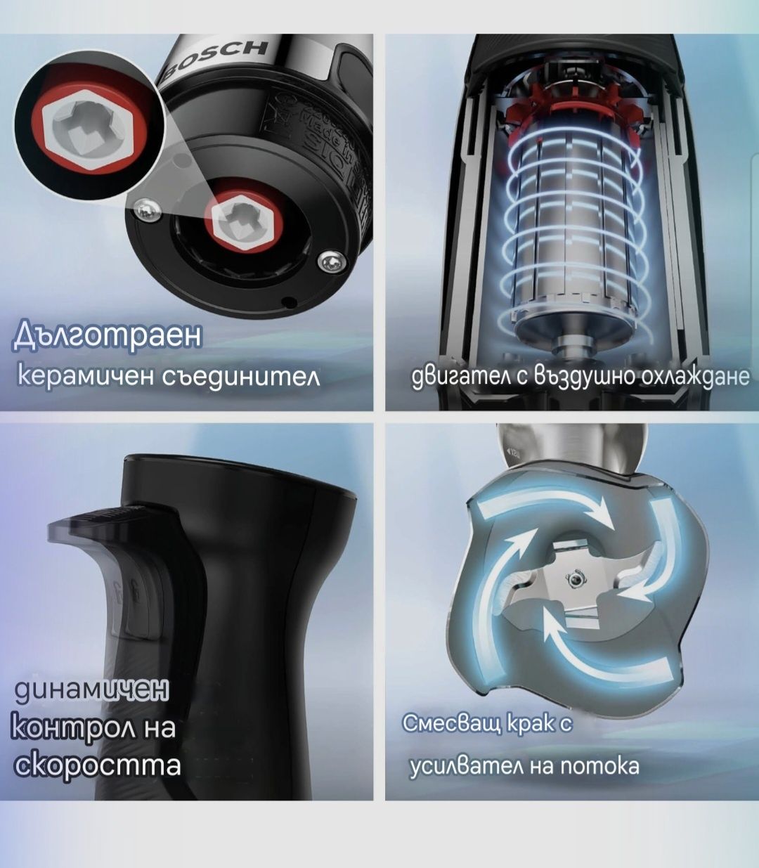Блендер Bosch ErgoMaster 6 Series MSM6M810,QuattroBlade,купа за смес