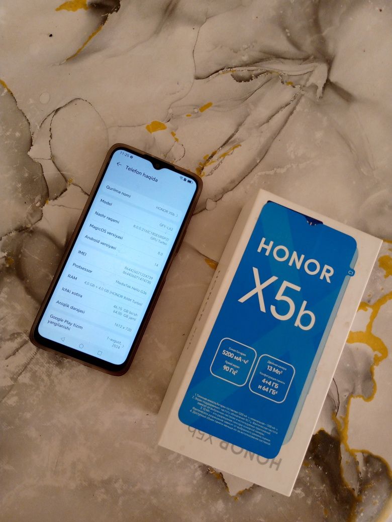 HONOR X5b 64GB 5200MA'ch1 90gs2 4×4 GB 13MP3