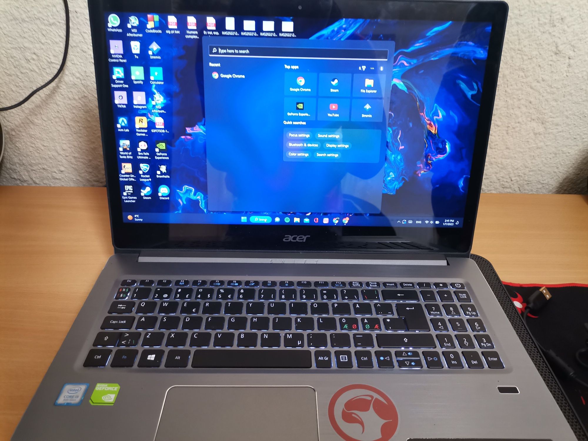 Laptop Acer Swift 3 (SF315-51G) , Schimb cu ps 4