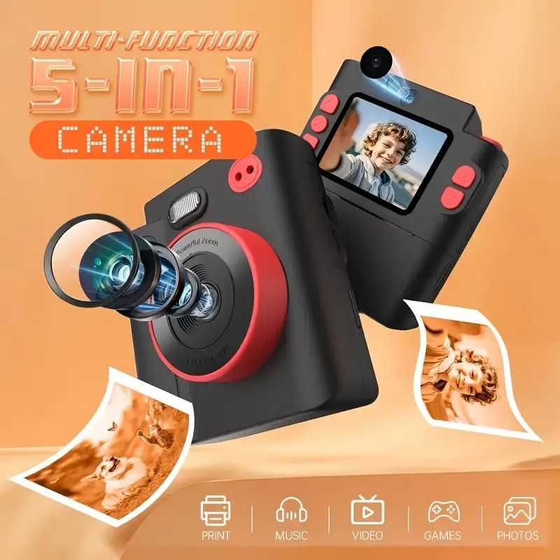 Моментен фотоапарат с термопринтер моментни снимки с аксесоари