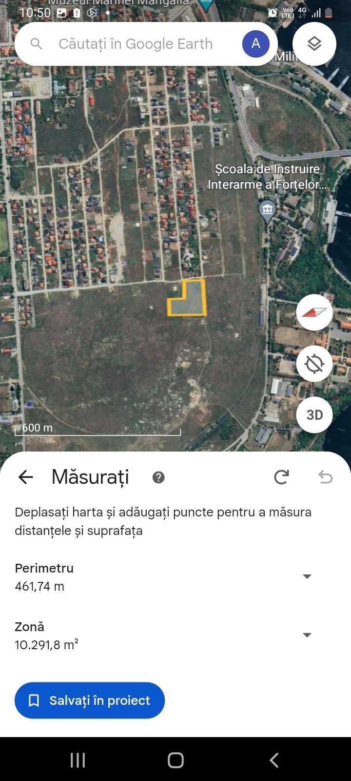 Teren intravilan Mangalia 10.000 mp deschidere la noul bulevard Vieru