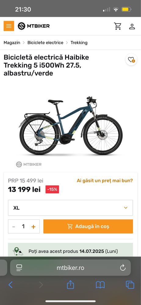 Bicicleta haibike trekking