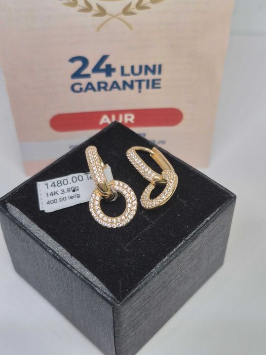 Cercei aur 14k 3.90 gr (AG4 Dacia b.50153.1) Garantie 2 ani