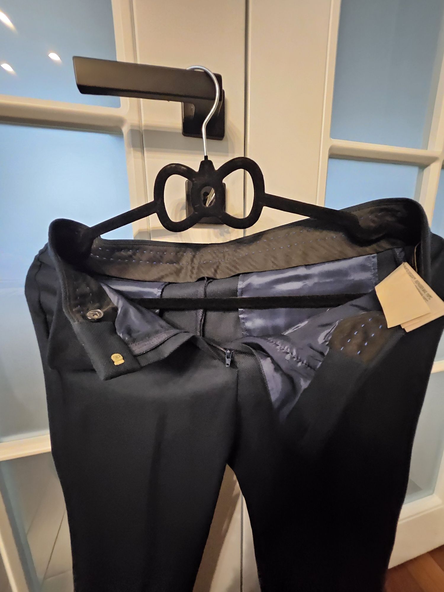 Pantaloni Massimo Dutti, lana, bleumarin,noi, 36
