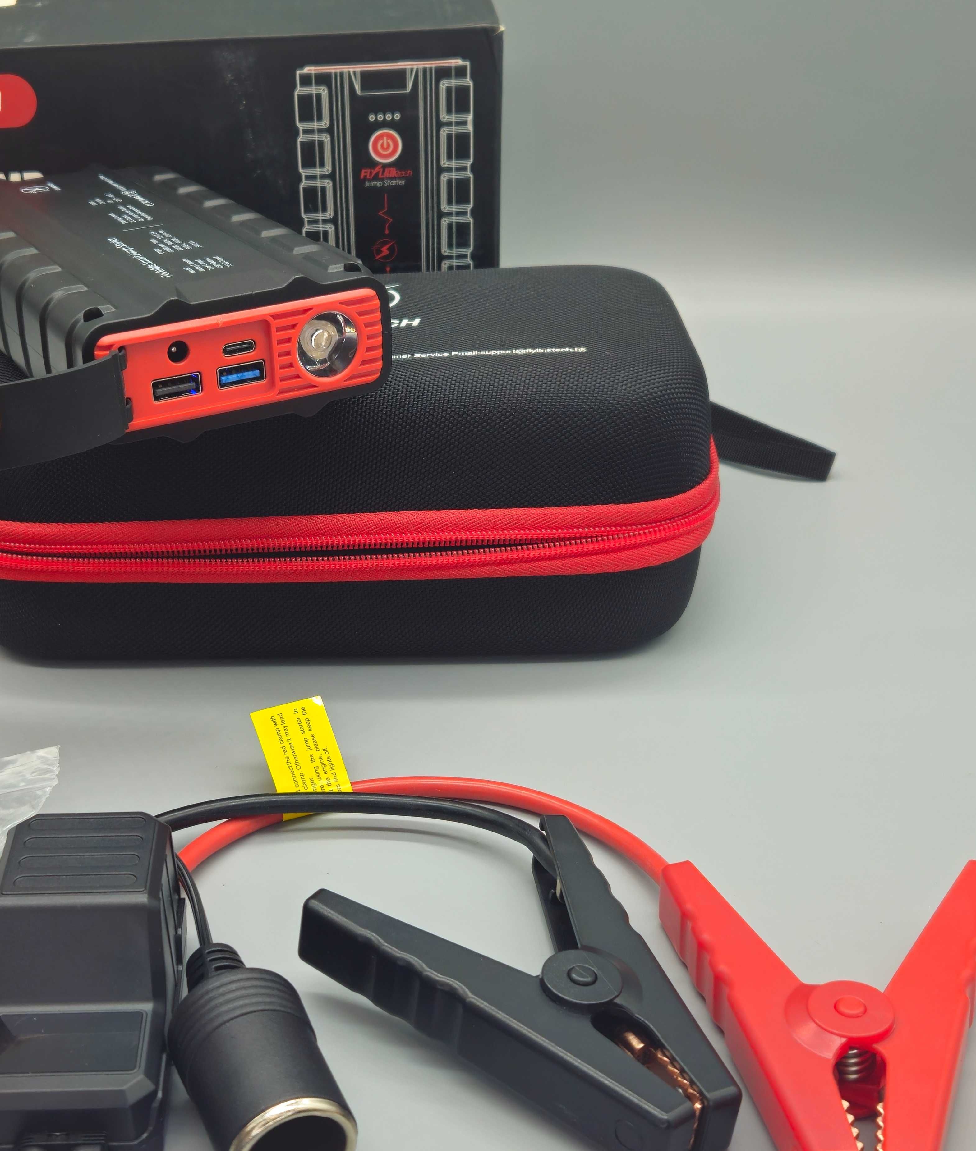 Стартер за автомобил FLYLINKTECH – 20000mAh, 12V, комплект с аксесоари