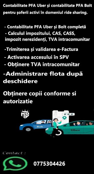 Contabilitate - Înființare PFA - UBER BOLT