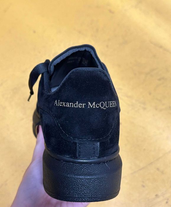 Adidasi din catifea negri McQueen dama si barbati