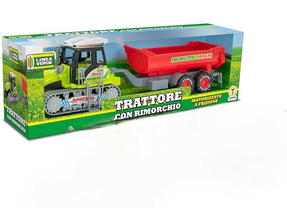 Детски трактор с вериги и ремарке