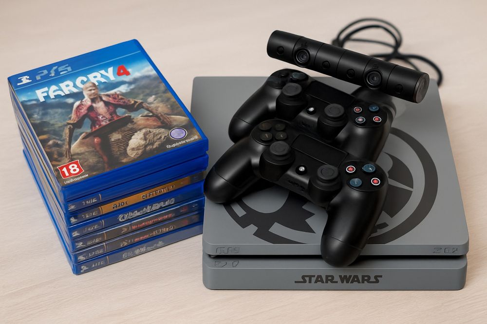 PlayStation 4 Star Wars Edition + 2 controllere + cameră + 7 jocuri