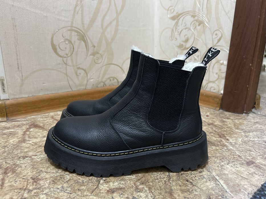 Обувь челси с мехом подошва нескользящая