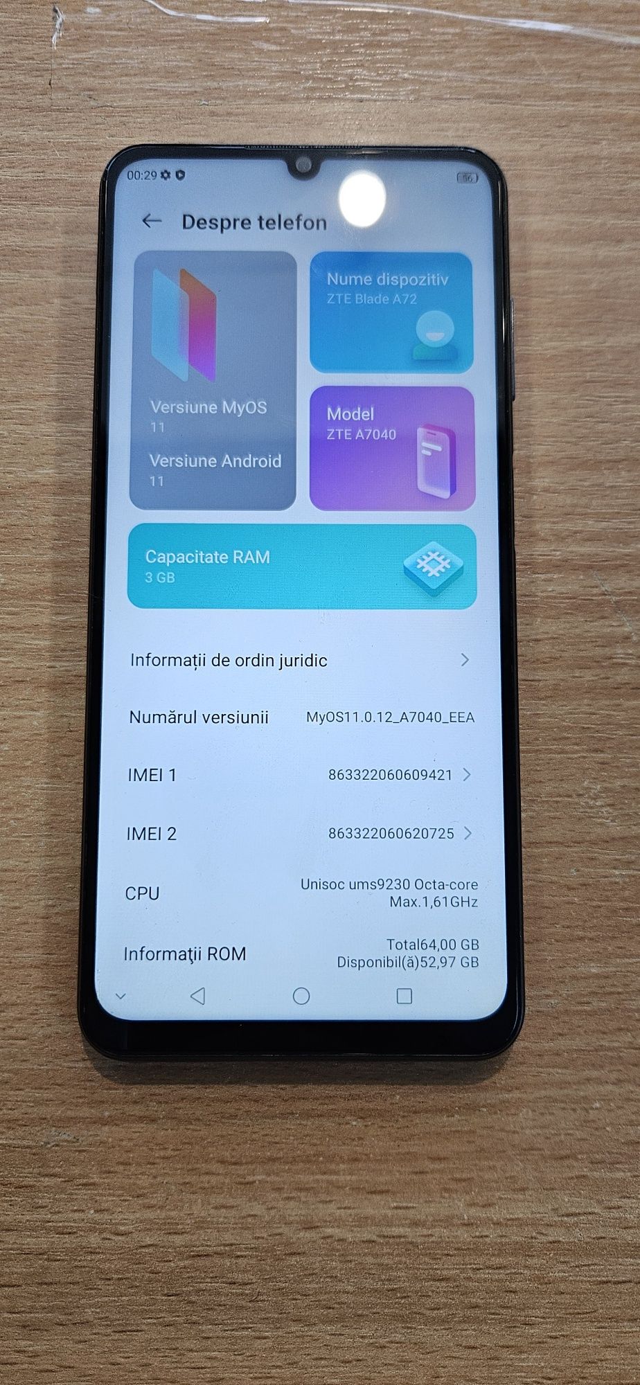Zte Blade A72 in stare foarte buna