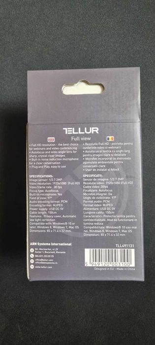 Camera Web Tellur TLL491131, Full HD, 2MP, Autofocus