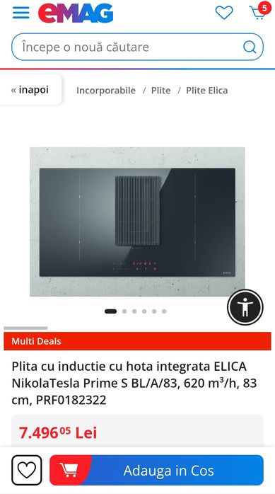 Plita cu inductie cu hota integrata ELICA NikolaTesla Prime S BL/A/83,
