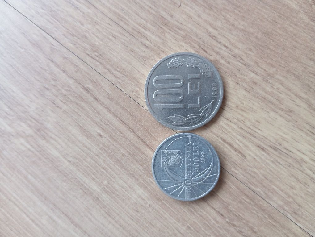 Vând doua monede de 100 lei din 1992  și 500 lei din 1999