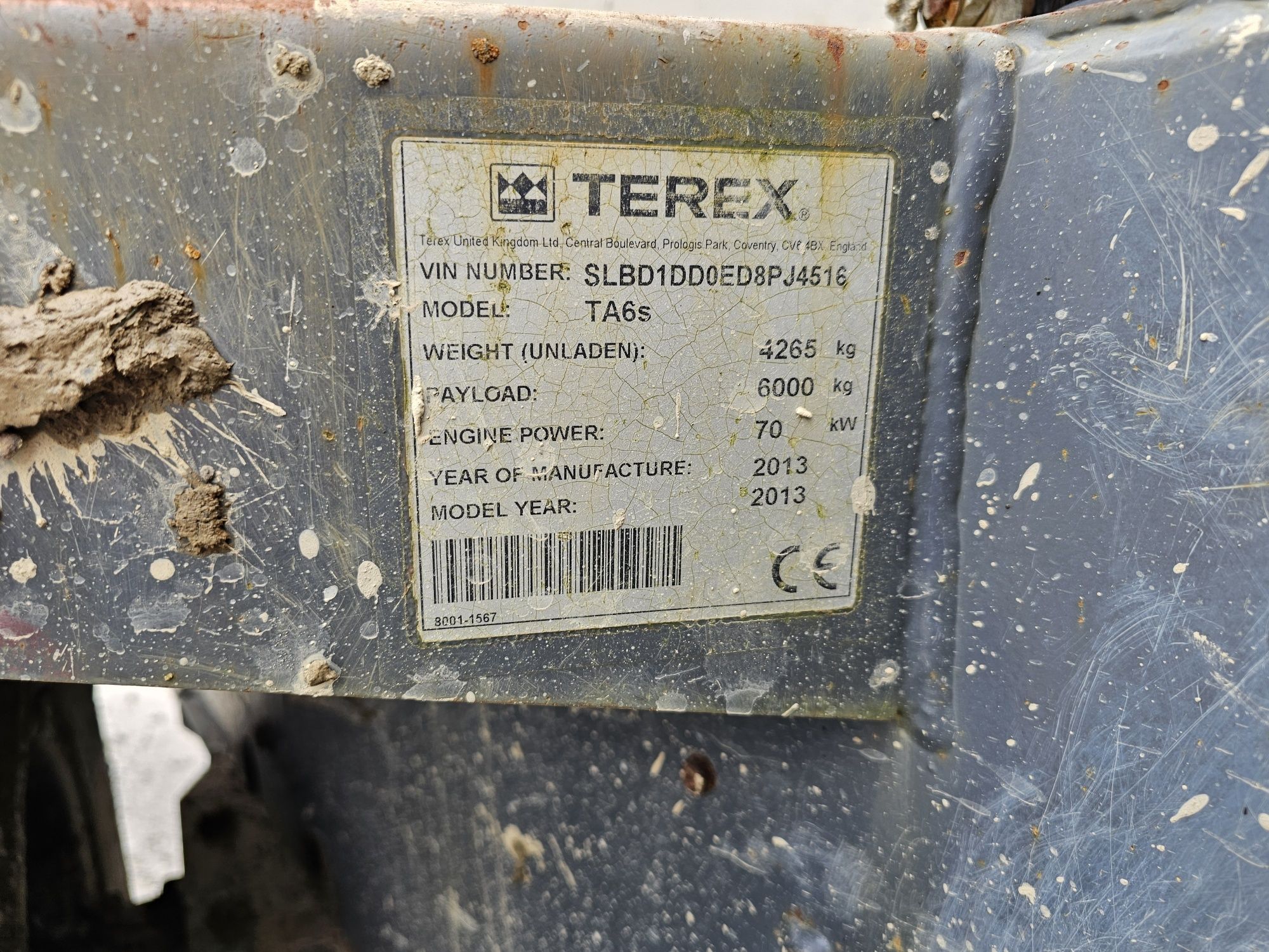 Dumper Terex  rotativ 6 tone 2013(thwaites  benford ausa perkins etc)