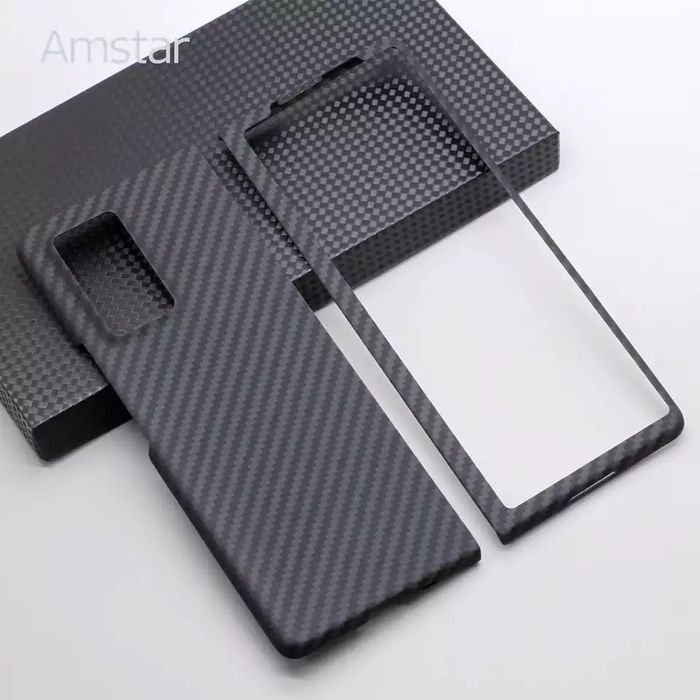 Husa Fibra De Carbon Subtire Fata Spate Neagra Samsung Z FOLD 3 4 5