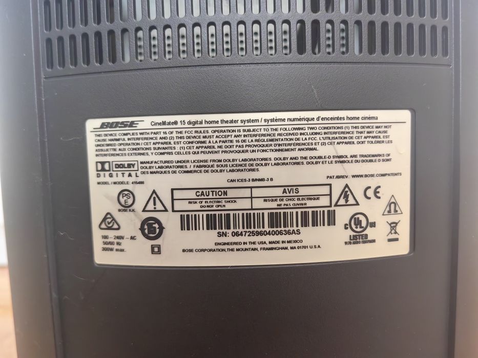 Subwoofer Bose CineMate 15
