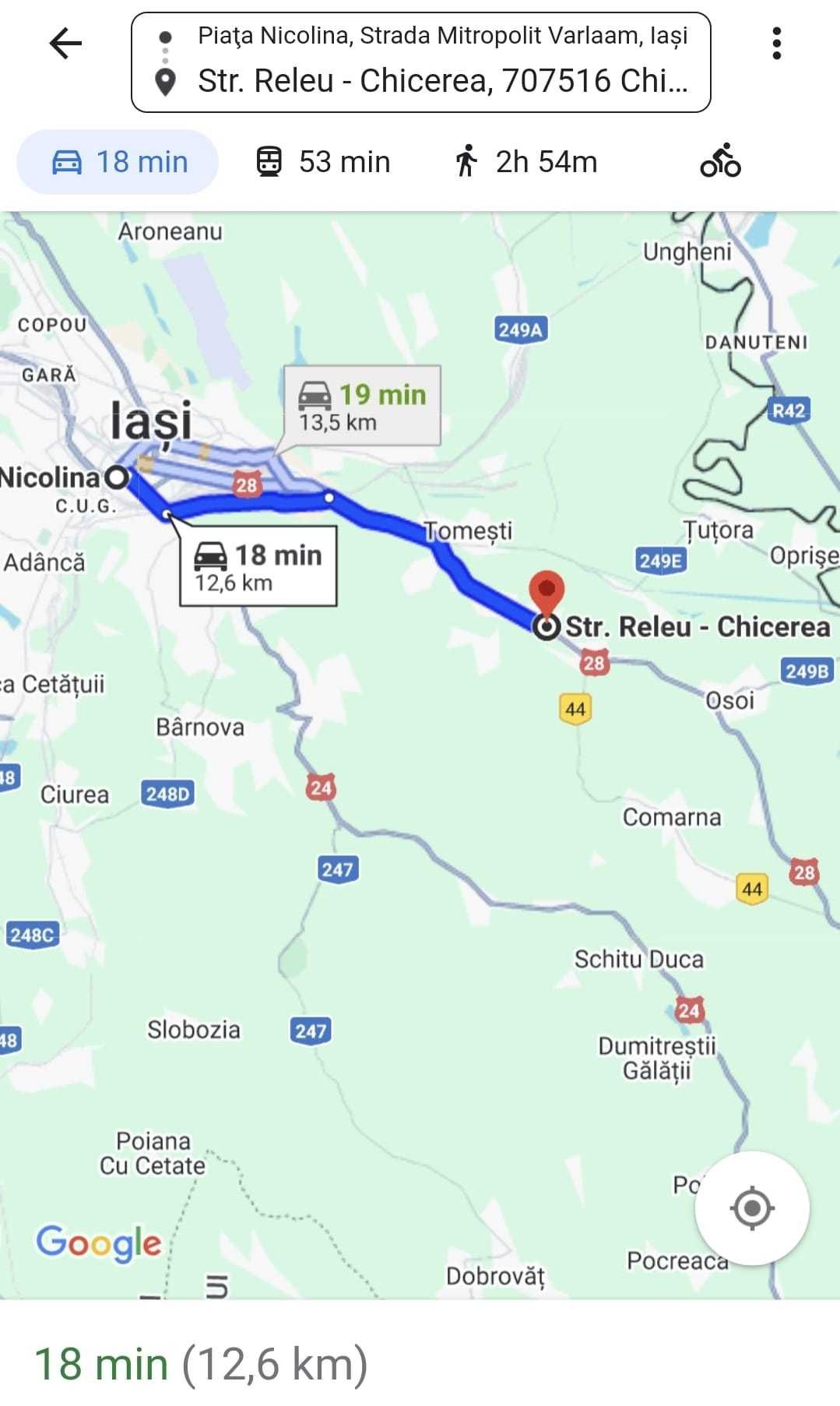 Teren Chicirea (Tomesti)  1.219 mp, 25 euro/mp
