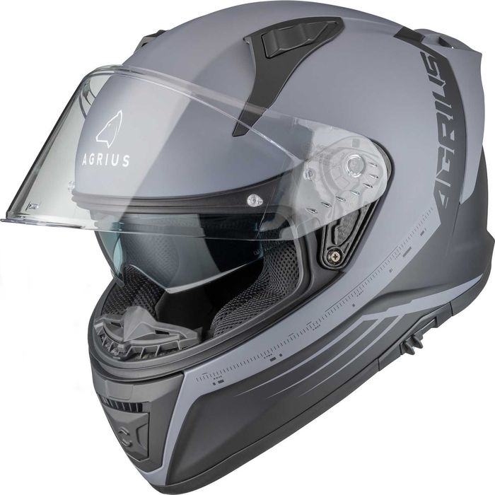 Casca moto integrala full face Agrius Storm Calibration Gri ochelari