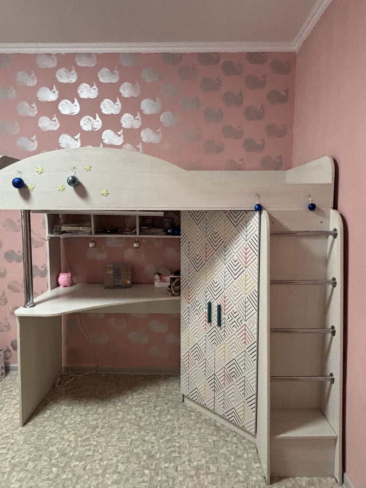 Полка-стеллаж новый, кровать 3 в 1