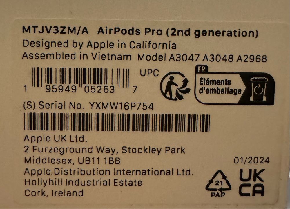 Безжични слушалки Apple Airpods Pro (2nd Generation), Magsafe (USB-C)