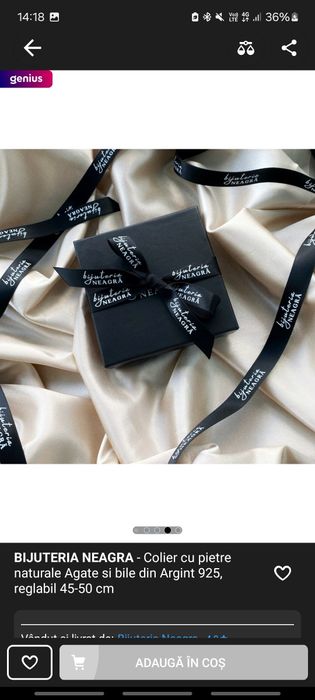 Lănțișor cu pietre agate și margele din argint sterling 925