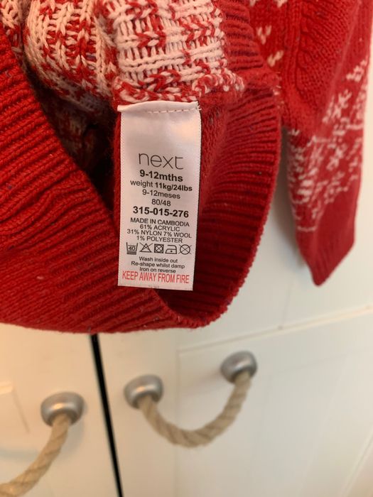 Pulover Next si halat Cool Club, model ren Craciun, 80 cm, 9-12 luni