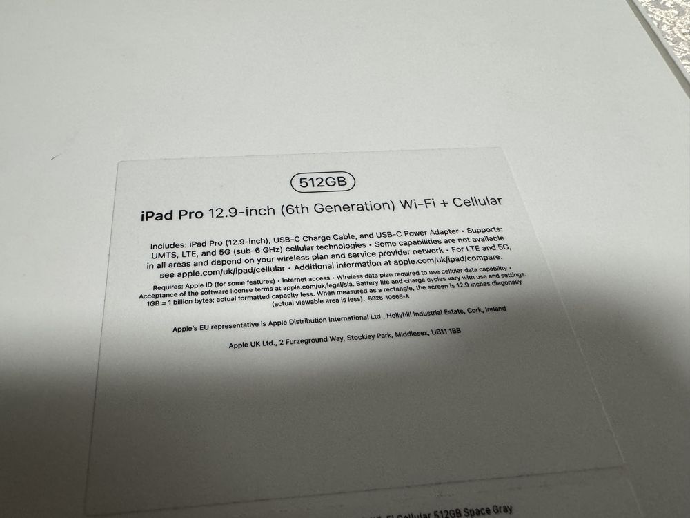 Tableta iPad Pro 6 gen 12.9 M2 2022 512 + 5G Wifi Cellular MiniLED