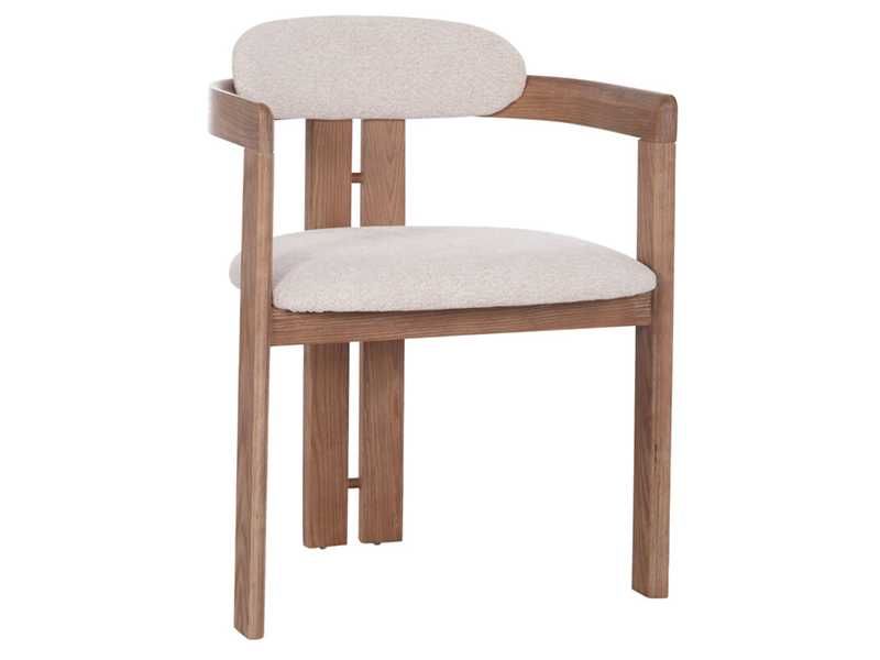 Трапезен стол, KALL, Бежов, Кафяв, Текстил, 56х45х73см.