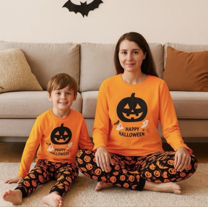 Set pijama bumbac Halloween copii / adulti