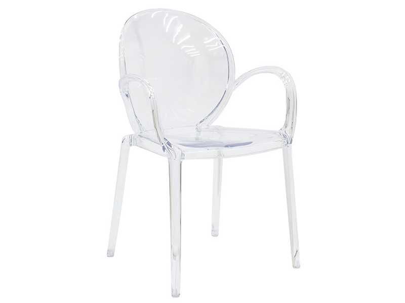 Кресло, Flair, Прозрачен, Сив, Пластмаса, 58х52х87см.