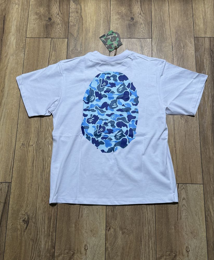 Bape Sky Blue Big Head White T-shirt