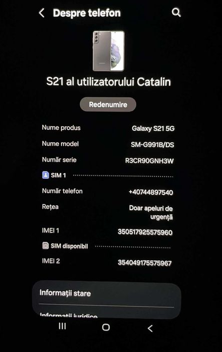 Samsung Galaxy S21 5 G schimb cu Tableta