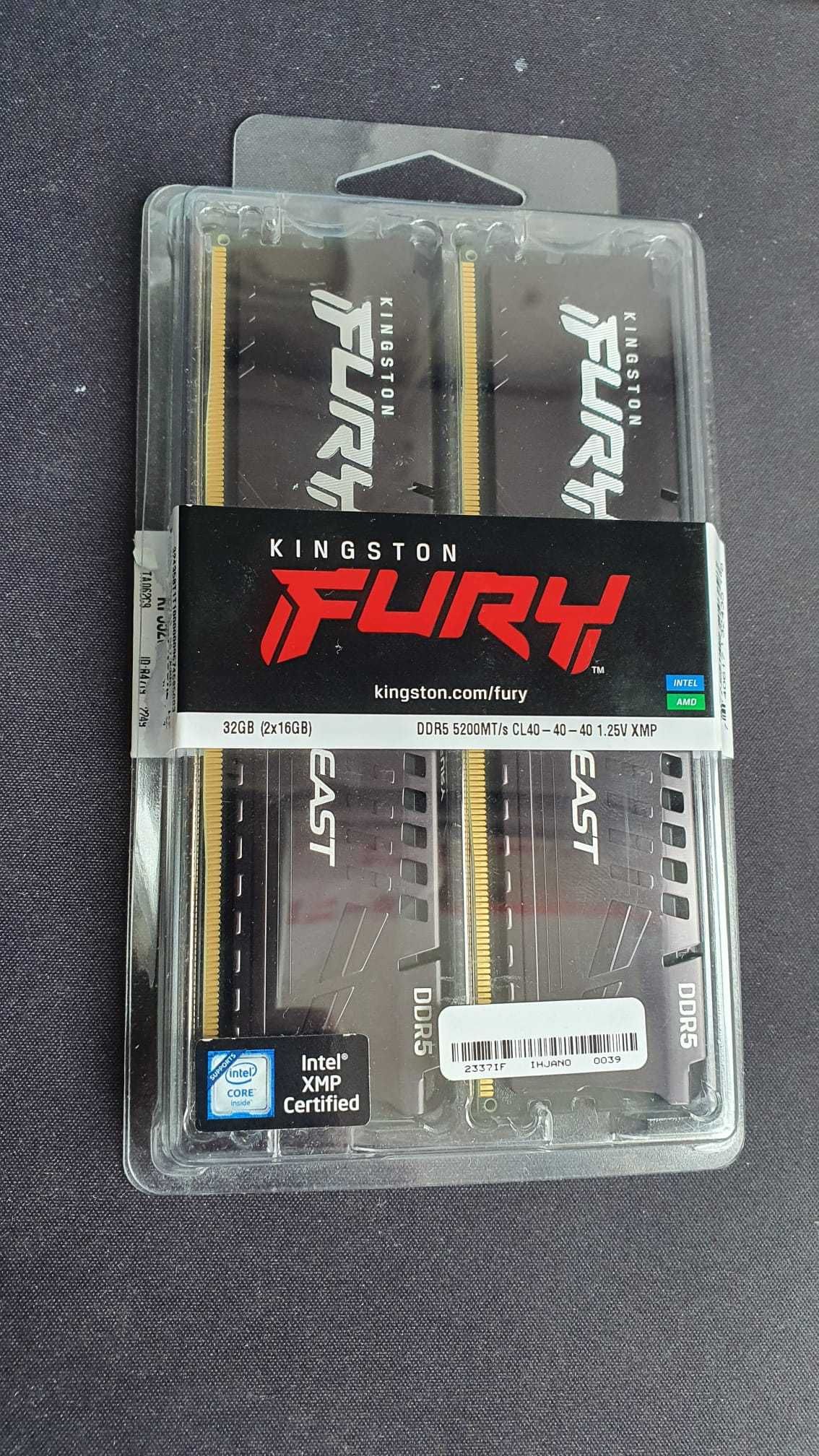 Memorie RAM 32GB DDR5, Kingston Fury Beast, nefolosite